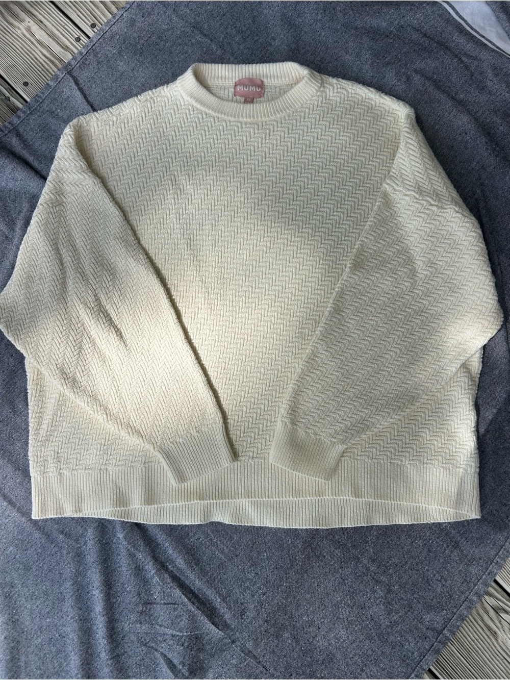 Show Me Your Mumu Crosby Sweater White Textured Knit - Picture 3 of 6